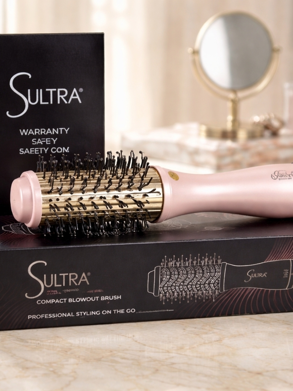 NIB SULTRA Compact Bombshell Blowout Brush-Rosy